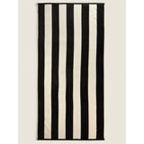 George Home black and cream stripe cotton beach towel 79x152 cm (British brand)