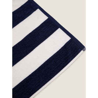 George Home Navy Stripe Beach Cotton Towel