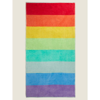 George Home rainbow stripe cotton beach towel, UK version