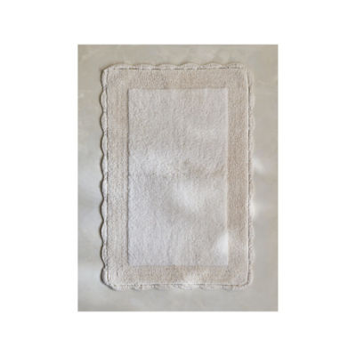 At Home with Stacey Solomon cream crochet scallop edge bath mat 50 x 80 cm - British product