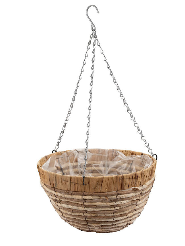 George Two Tone Wicker Hanging Basket GOODS ASDA   