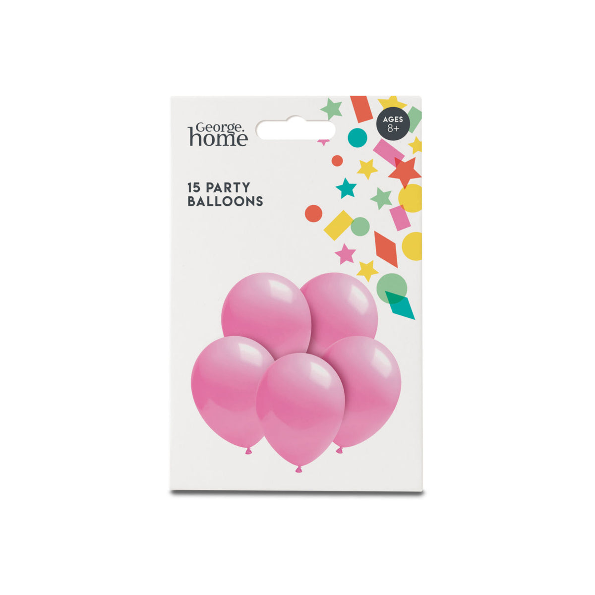 George Home 15pk pink latex balloons (British brand)