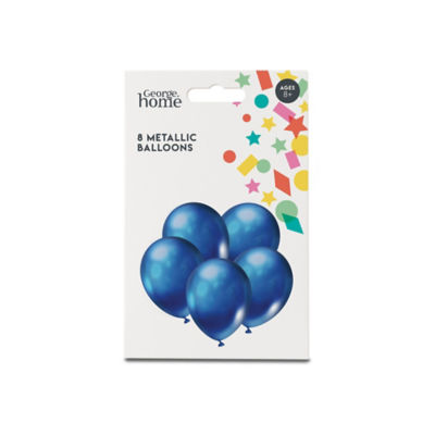 ASDA George Home Blue Metallic Balloons- Buy online at McGrocer