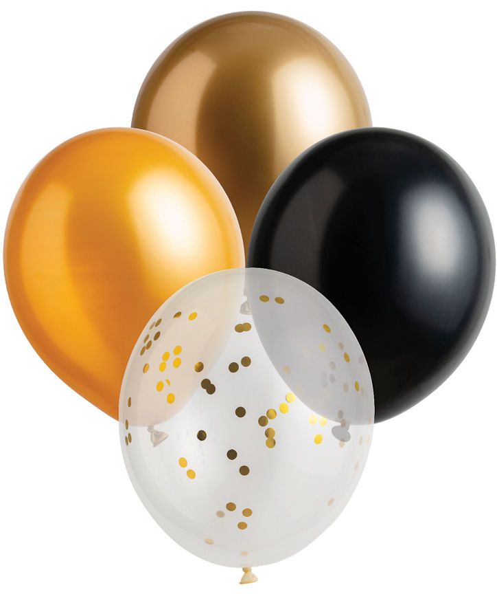 George Home Gold And Black Confetti Balloons GOODS ASDA   