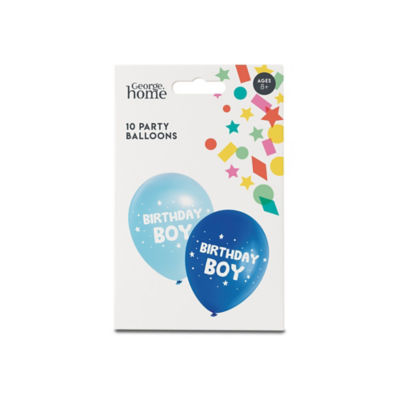 George Home birthday boy balloons 10 pack, UK version