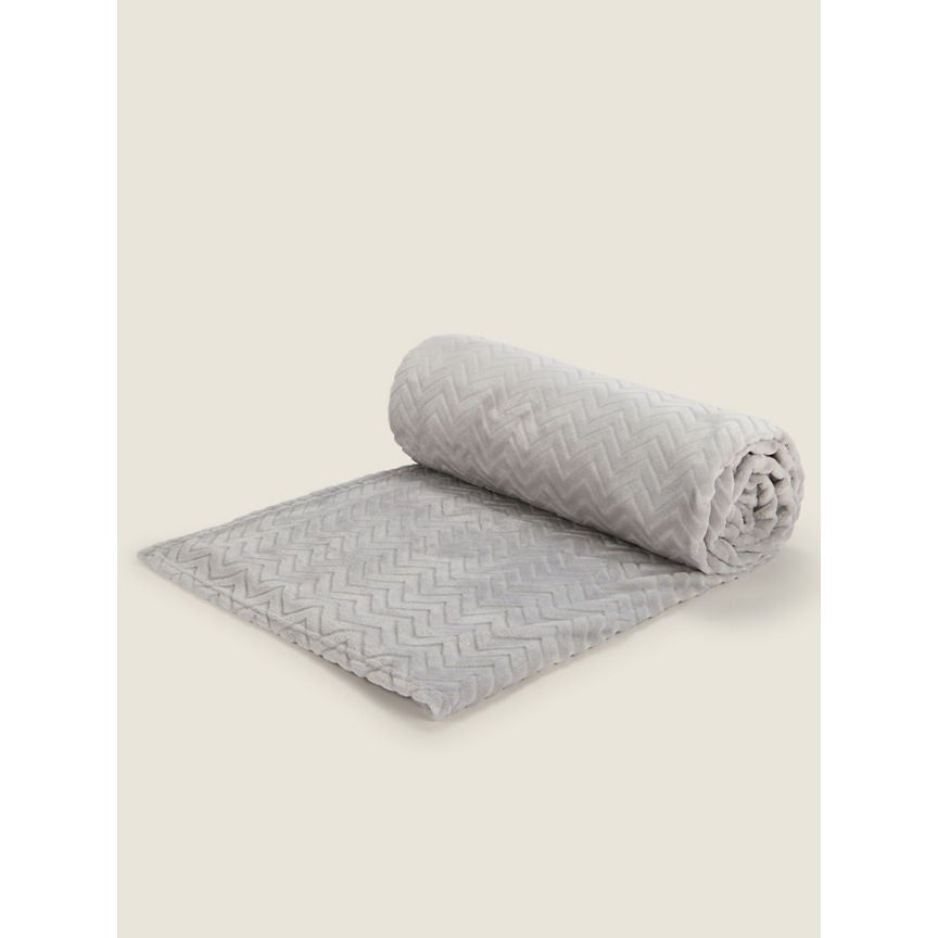 George Home Grey Chevron Throw GOODS ASDA   