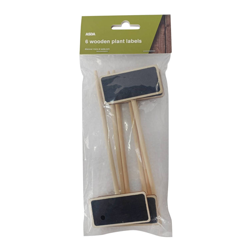 ASDA wooden plant labels 6 pack 15.5cm, imported from the UK