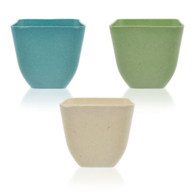 ASDA bamboo fibre square plant pots 8.5cm, UK version
