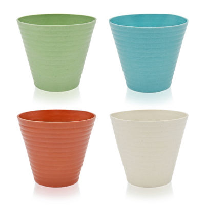 ASDA biodegradable pot assorted colours 13x11.5cm, UK version