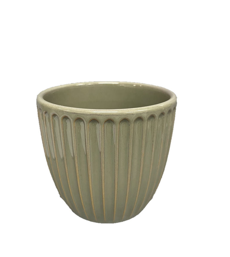 George Home Green Striped Planter GOODS ASDA   