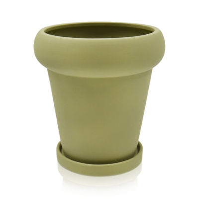 George Home green flower pot with saucer 17x17x18cm (British brand)