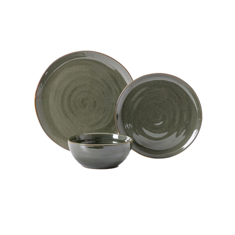 George Home green reactive glaze 12 piece dinner set (British brand)