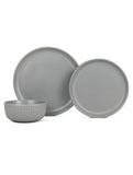 George Home grey ribbed stoneware dinner set (British brand)