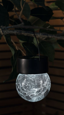 ASDA George Home Crackle Hanging Light Black Solar Powered Light 6.2x6.2x8cm- Buy online at McGrocer