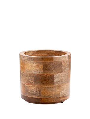 George Home wooden natural pot 17.75x17.75x16.5cm, UK version