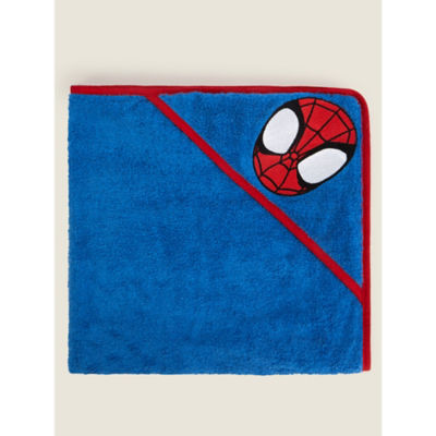 George Home blue Spider-Man hooded towel 75x75cm (British brand)