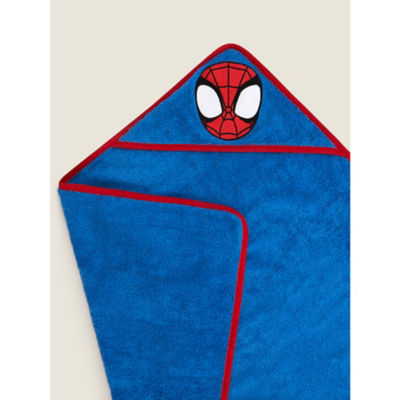 George Home blue Spider-Man hooded towel 75x75cm (British brand)