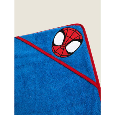George Home blue Spider-Man hooded towel 75x75cm (British brand)