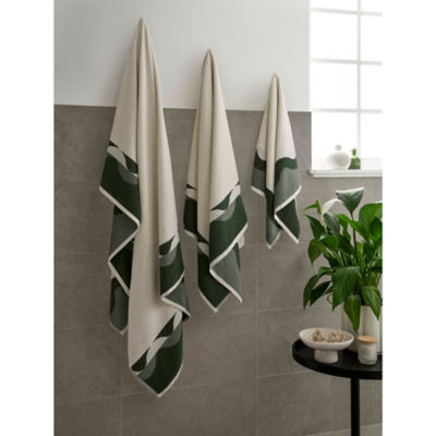 George Home green wiggle edge cotton bath towel, UK version