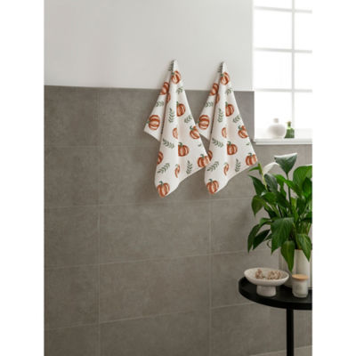 George Home natural pumpkin print cotton guest towel 40x60cm - British product