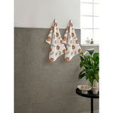 George Home natural pumpkin print cotton guest towel 40x60cm - British product