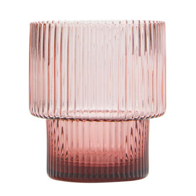 George Home purple stacking rib mixer glass, imported from the UK