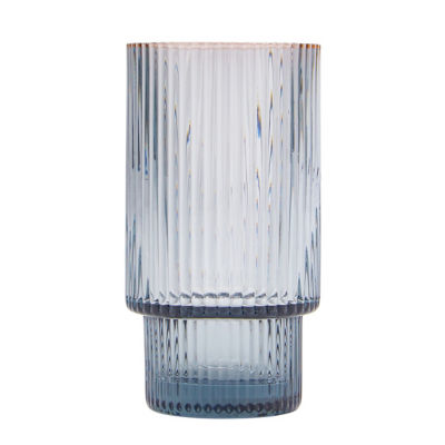 George Home blue stacking ribbed hiball glass, UK version