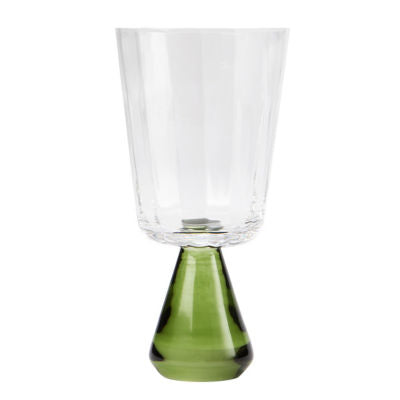George Home chunky green stem wine glass, imported from the UK