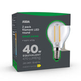 ASDA clear filament bulb 2 pack warm white E14 - British product
