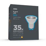 ASDA LED GU10 lightbulbs 6 pack (British brand)