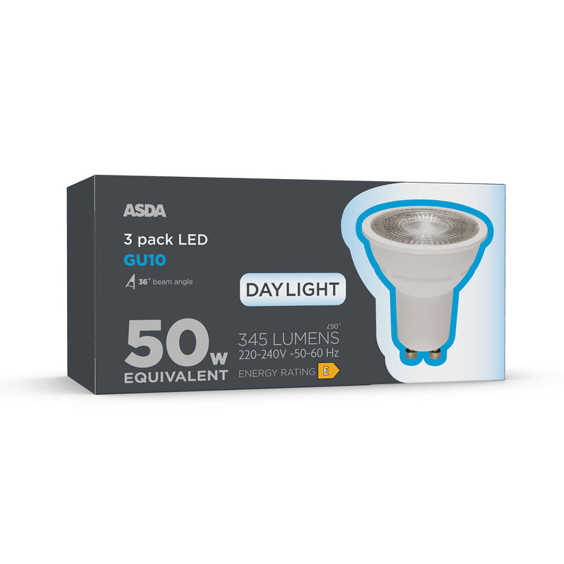 ASDA LED GU10 daylight lightbulb (British brand)