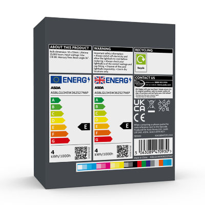 ASDA LED GU10 warm white lightbulb - British product
