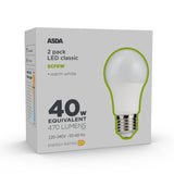 ASDA LED filament lightbulb 40W large screw warm white - British product