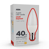 ASDA LED candle 2-pack warm white, UK version