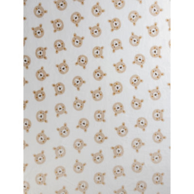 George Home natural bear print fleece blanket 150x120 cm, imported from the UK