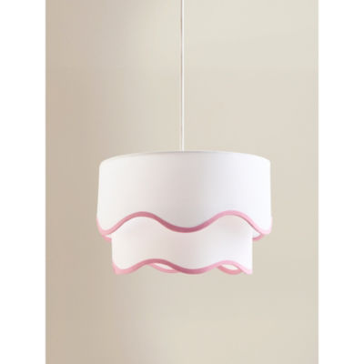 George Home pink two-tier scallop trim lampshade, UK version