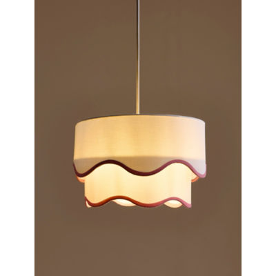 George Home pink two-tier scallop trim lampshade, UK version