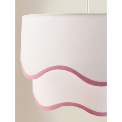 George Home pink two-tier scallop trim lampshade, UK version