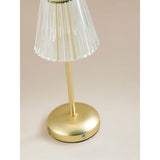 George Home gold-tone LED lamp with ribbed shade, imported from the UK