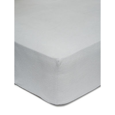 ASDA George Home Grey Brushed Cotton Plain Fitted Sheet King- Buy online at McGrocer