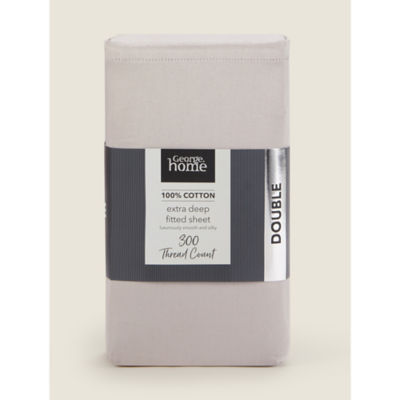 George Home fitted sheet silver sateen super king - British product