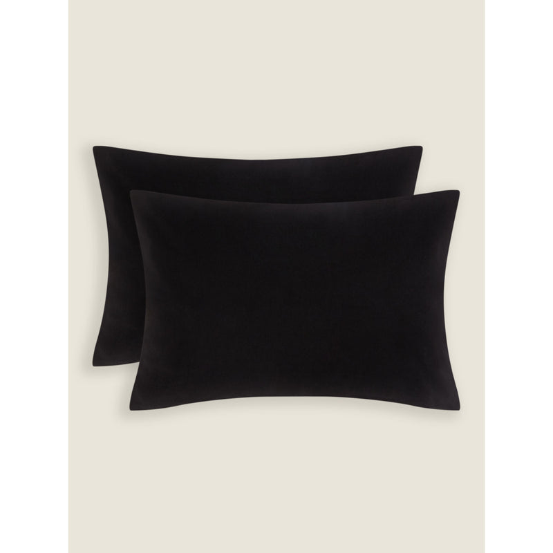 George Home black brushed cotton pillowcase pair (British brand)