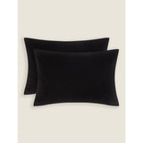 George Home black brushed cotton pillowcase pair (British brand)