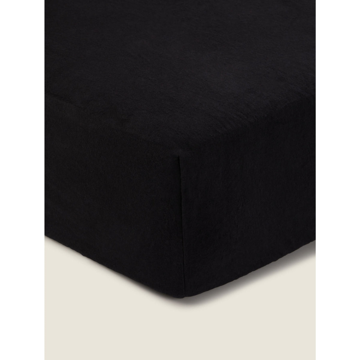 George Home black brushed cotton fitted sheet double - British product