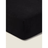 George Home black brushed cotton fitted sheet double - British product