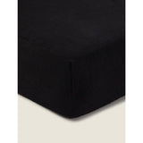 George Home black brushed cotton fitted sheet super king, UK version