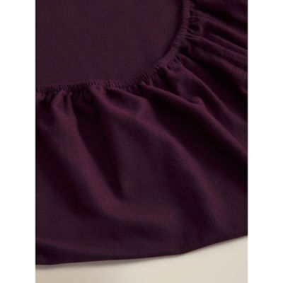 George Home purple brushed cotton fitted sheet double, imported from the UK