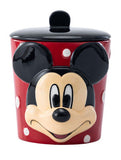 Disney Mickey Mouse red earthenware cookie jar (British brand)