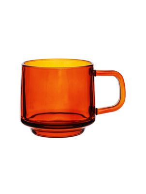 George Home amber glass stacking mug - British product