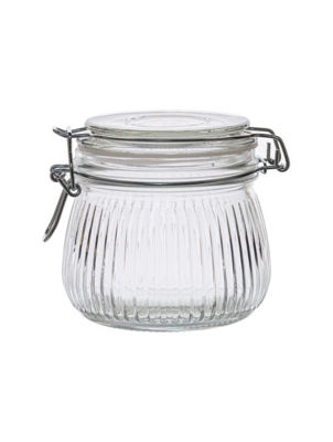 George Home ribbed clip lid canister 500ml - British product
